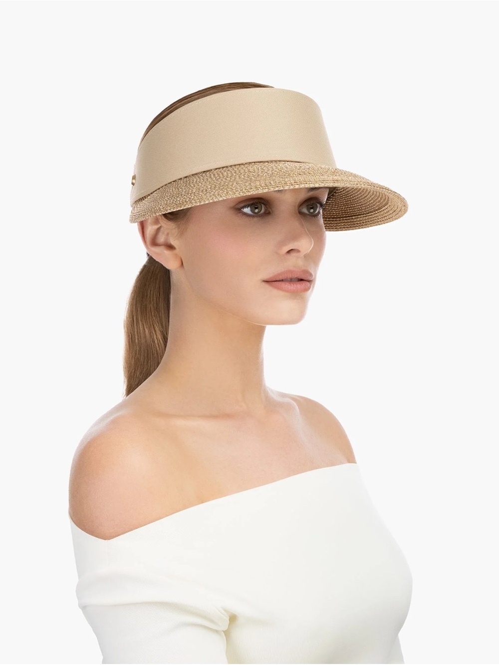Eric Javits Champ Straw Visor - Gold Sand